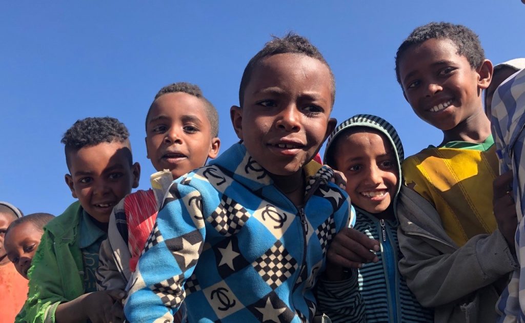 group of happy children in Ethiopia