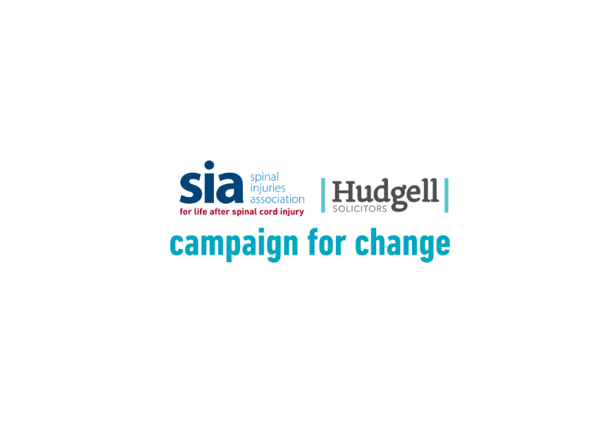 Logo for the SIA partnership with Hudgell Solicitors - shows both logos together.