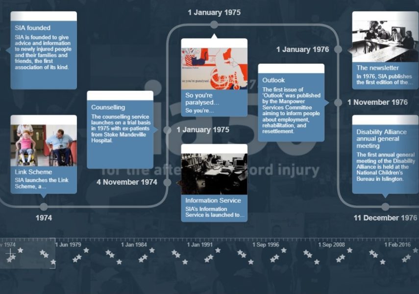 Screenshot of the SIA timeline available on our website