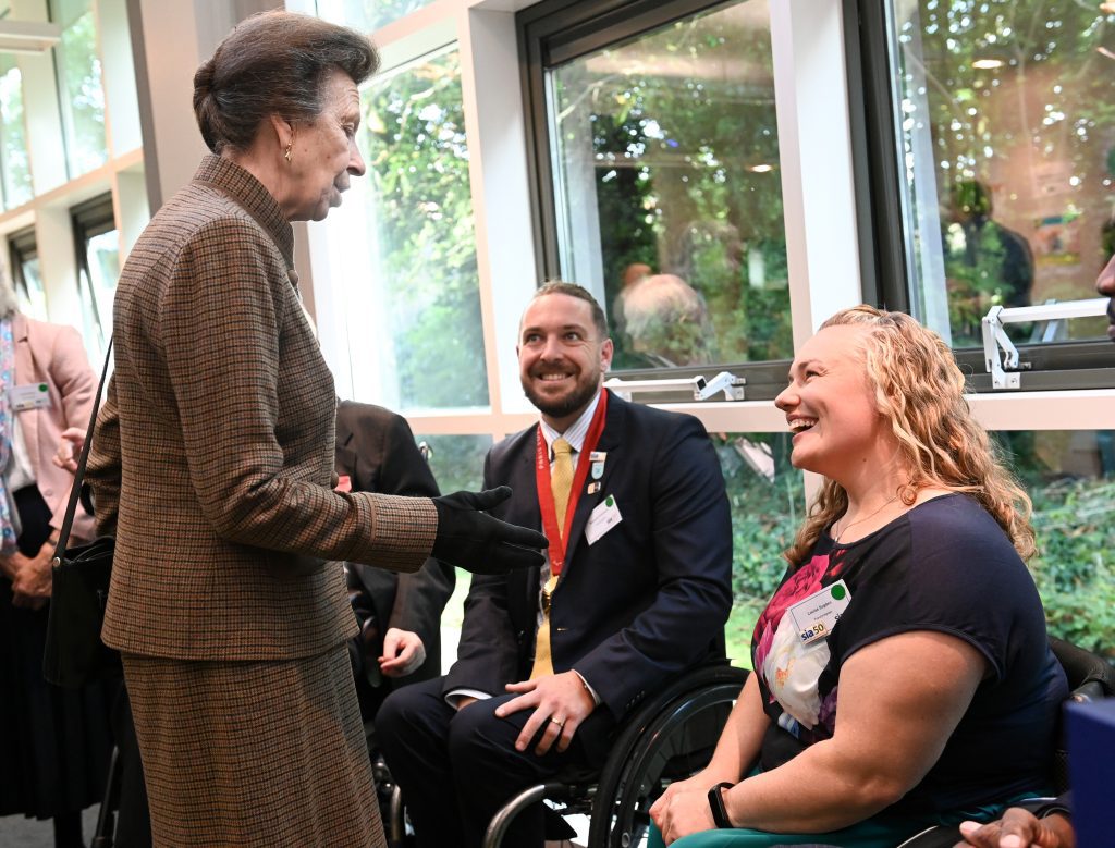 HRH The Princess Royal meeting Paralympians Ben Pritchard and Louise Sugden